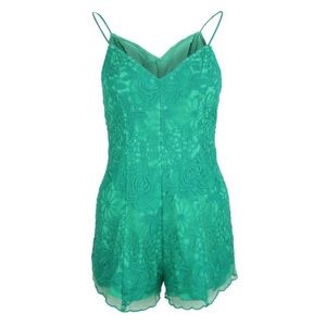 NBD green lace romper, US size S, like new